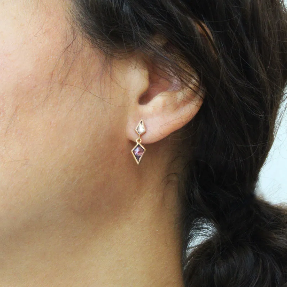 mirror spinel dangle earrings