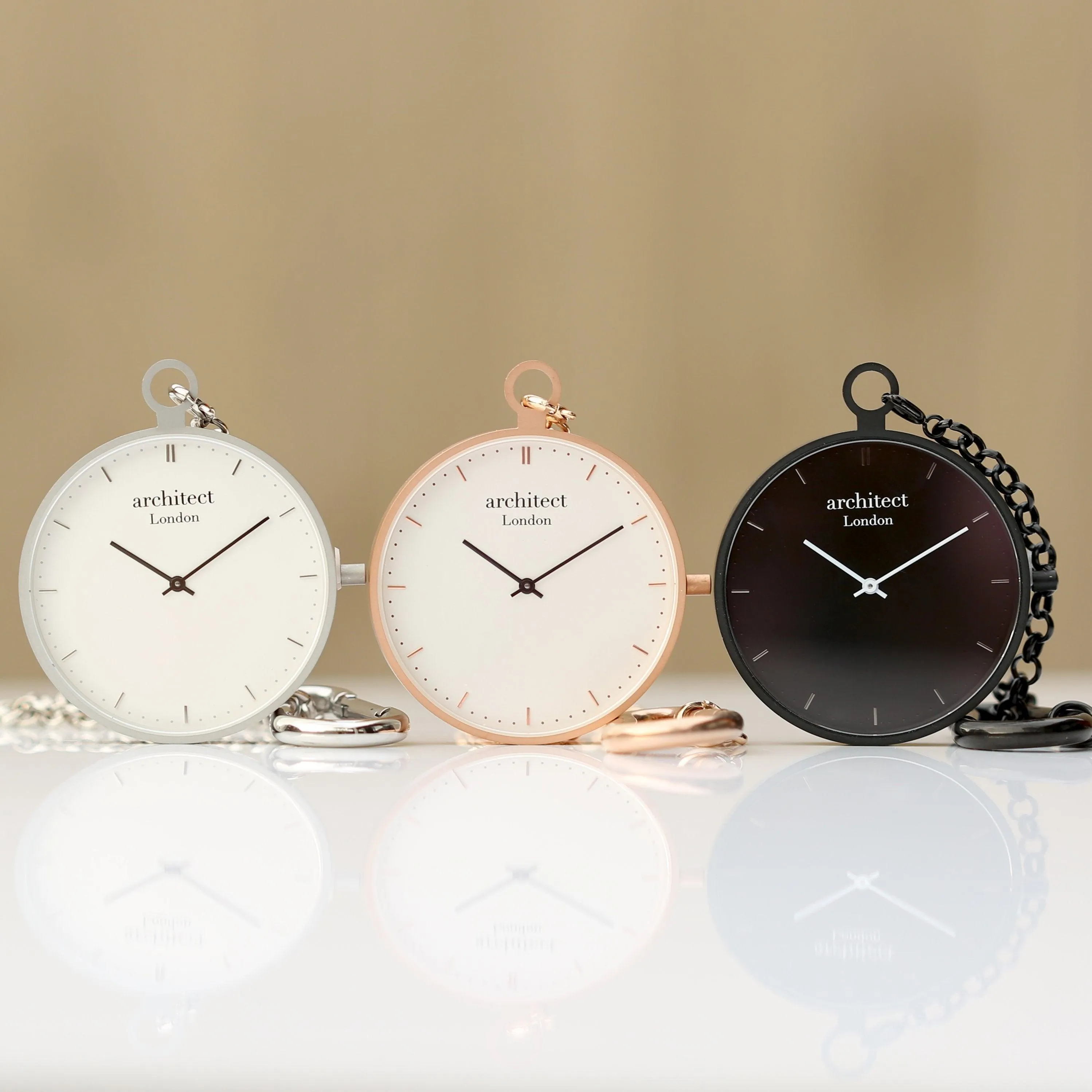 Modern Pocket Watch Black - Handwriting Engraving