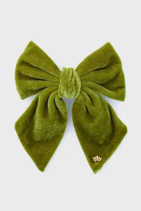 Moss Jumbo Velvet Bow Barrette