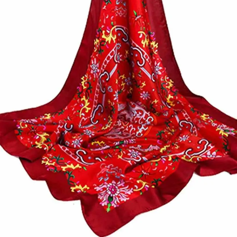 Mulberry Silk Elegant Square Scarf Fate of Fortune 90x90cm