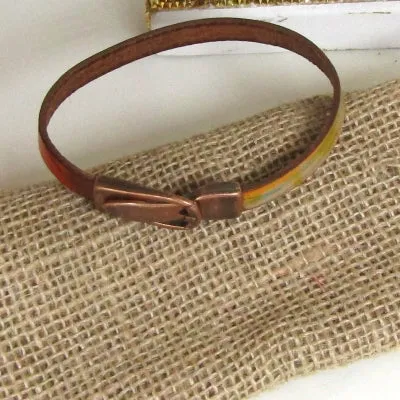 Multi-colored Leather Bracelet For A Man