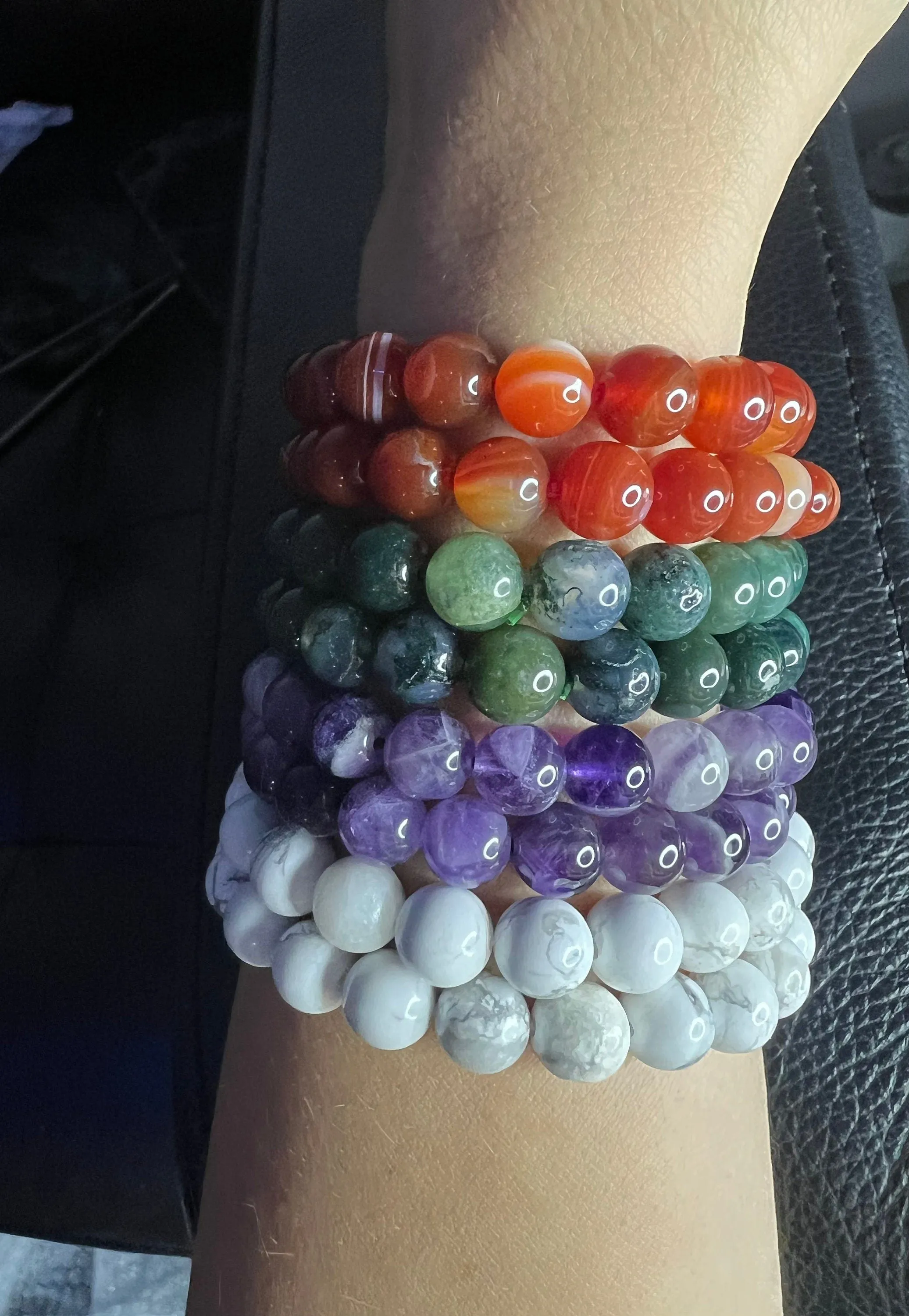 natural crystal bracelets. You get all 8 bracelets.