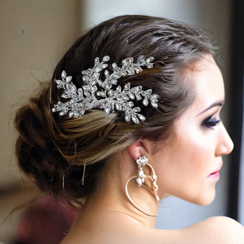 Navette Crystals Branches Headpiece Hair Comb, Bridal Headpiece, Wedding Hair Accessories