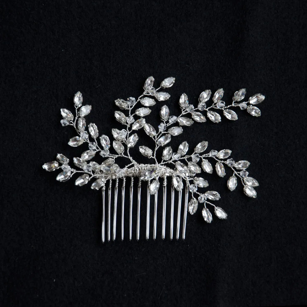 Navette Crystals Branches Headpiece Hair Comb, Bridal Headpiece, Wedding Hair Accessories