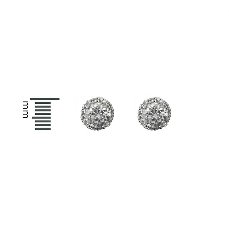 Niabi Round Halo CZ Stud Earrings