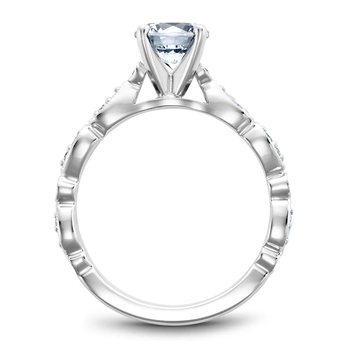 Noam Carver Vintage Diamond Engagement Ring Setting in White Gold