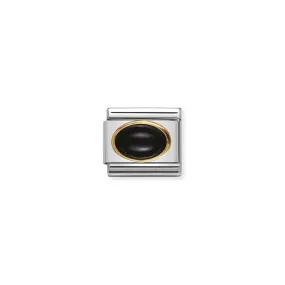 Nomination Composable Link Black Agate Stone, 18K Gold