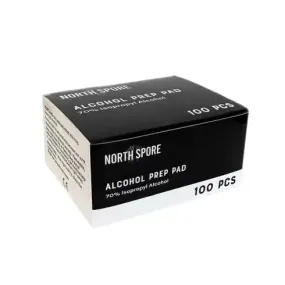 NORTH SPORE 70% Isopropyl Alcohol Prep Pads (100 ct)