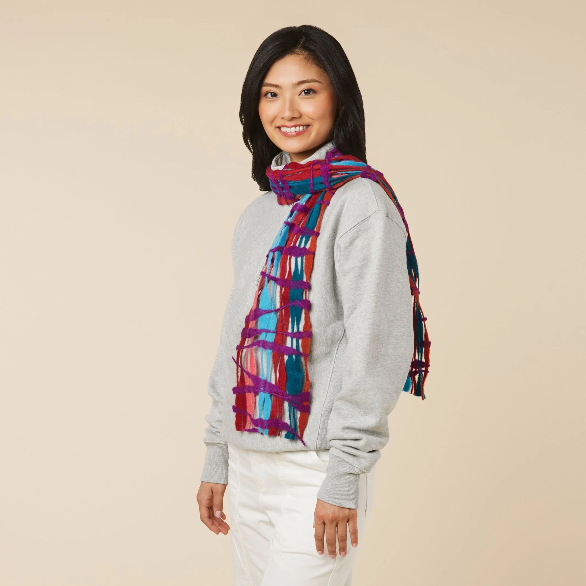 Nuno Threadstray Felted Wool Scarf - Warm Multi