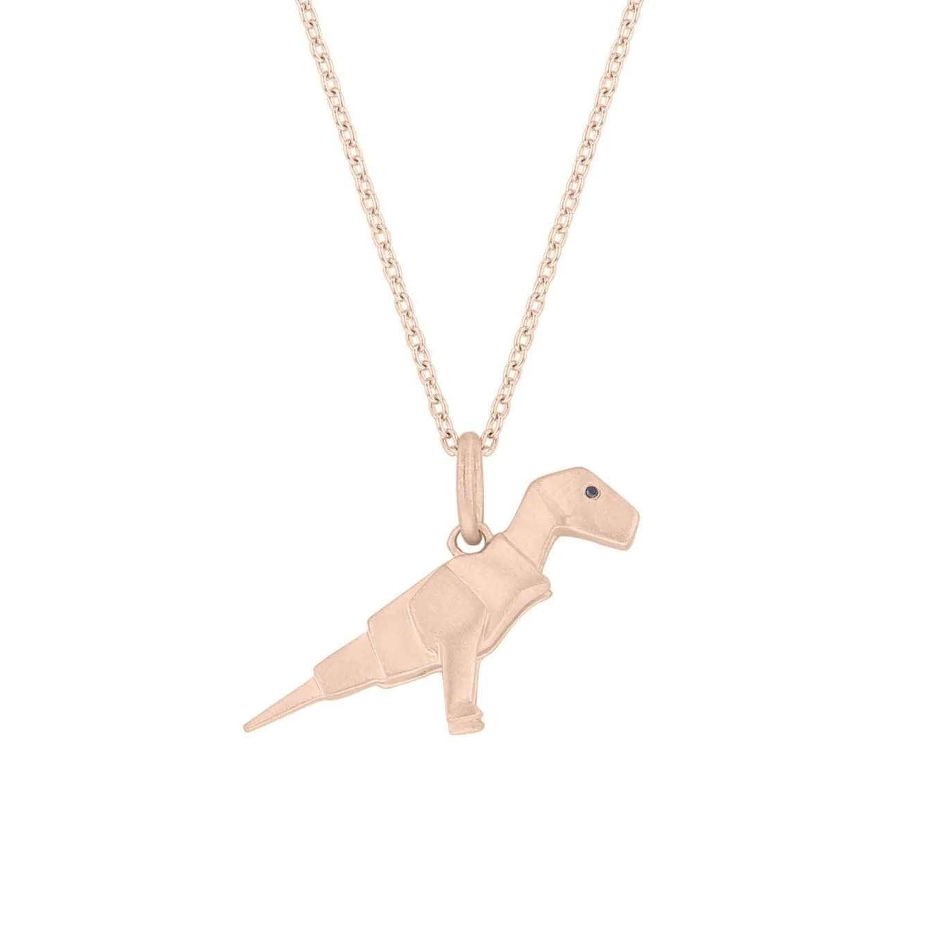 Origami T-Rex Diamond Necklace