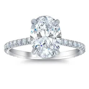 Oval Forever One Moissanite Pave Engagement Ring