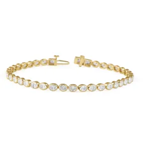 Oval Lab Grown Diamond Bezel Set Line Bracelet