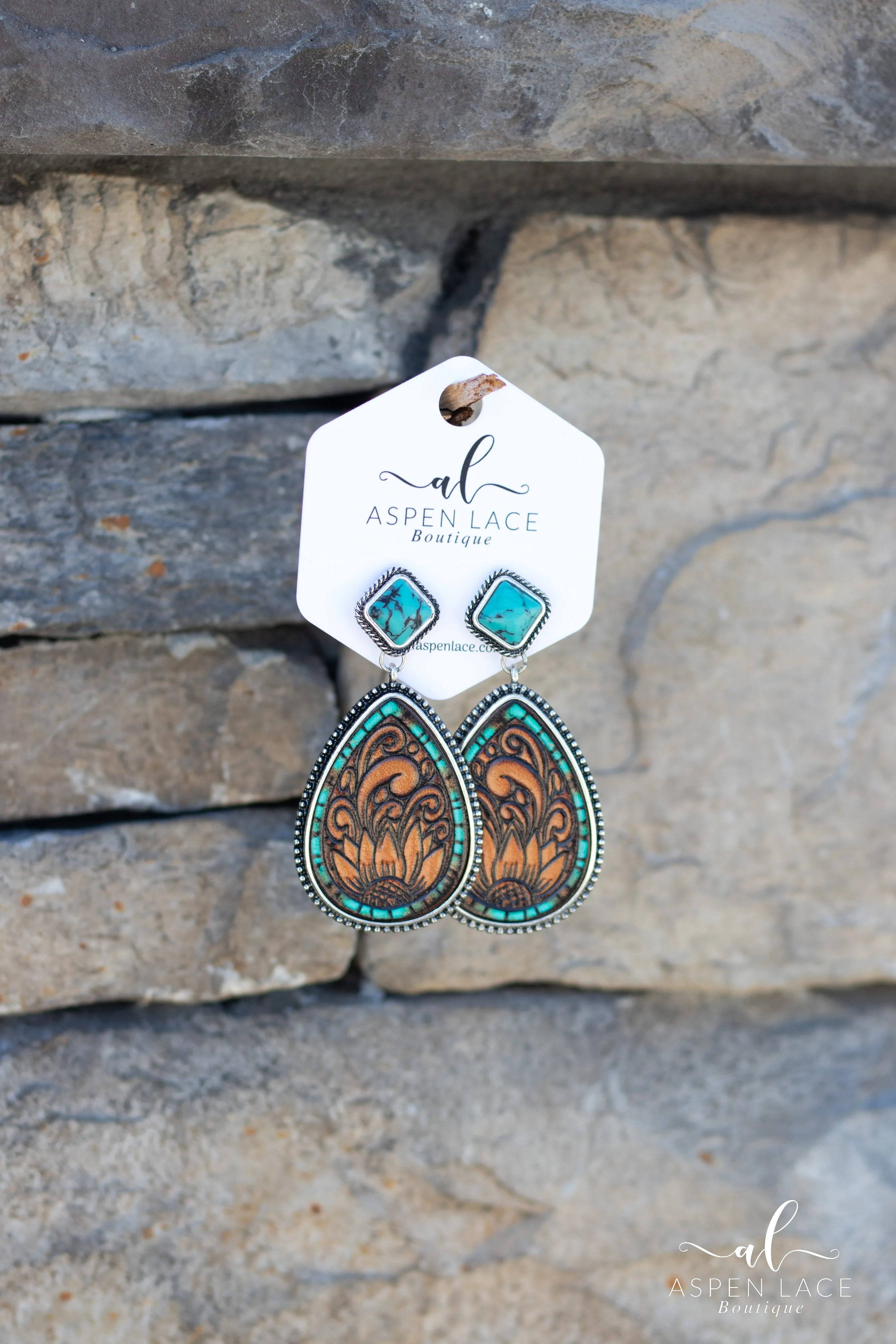 Paisley Leather Drop Earrings