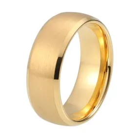 Paris Jewelry Tungsten Gold Brushed Ring Wedding Band 8mm for Unisex Size 13