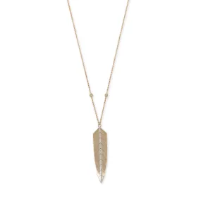 PAVE CENTER FISHTAIL NECKLACE