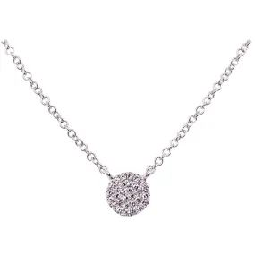 Pave Diamond Disk Necklace