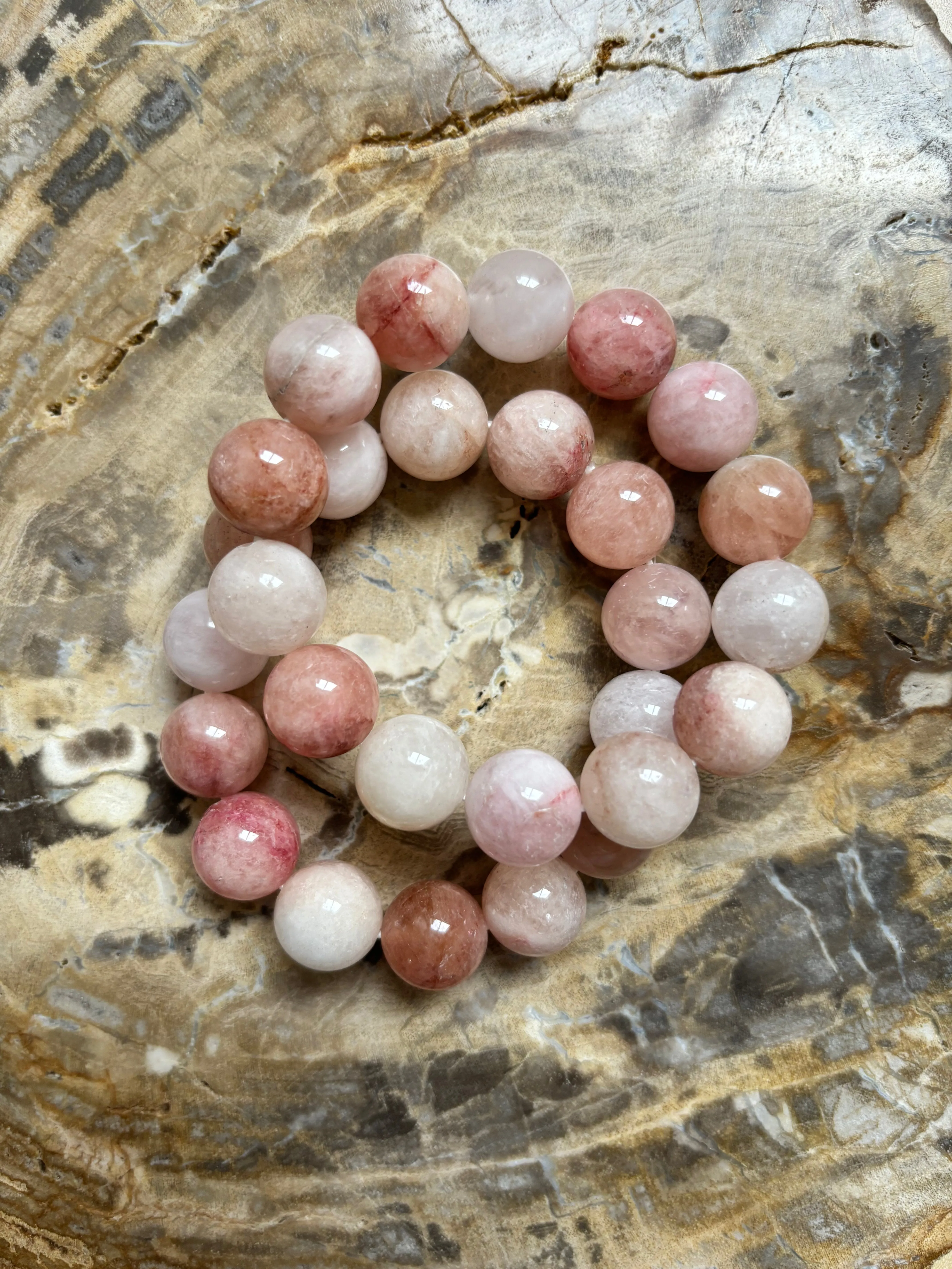 Peach Agate | Extra Large Bracelet