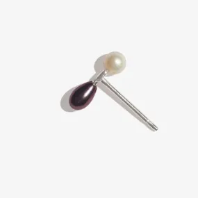 Pearl Barbell Earring - Sterling Silver