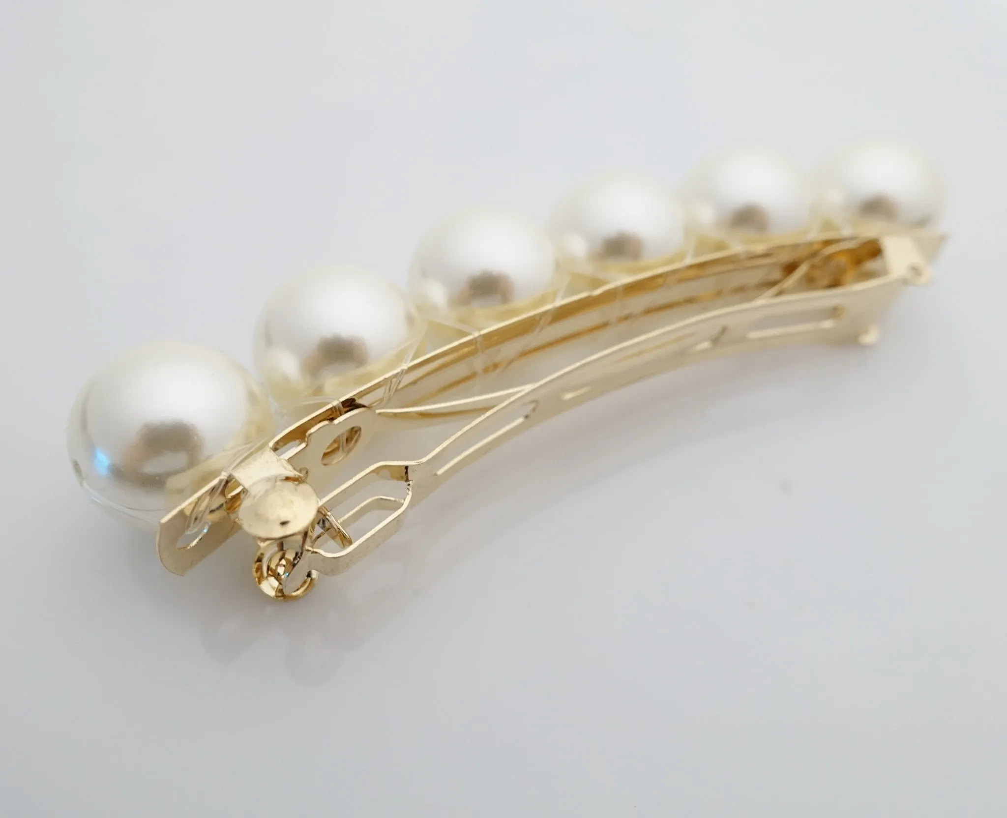 Pearl beaded french hair barrette women hair accessory