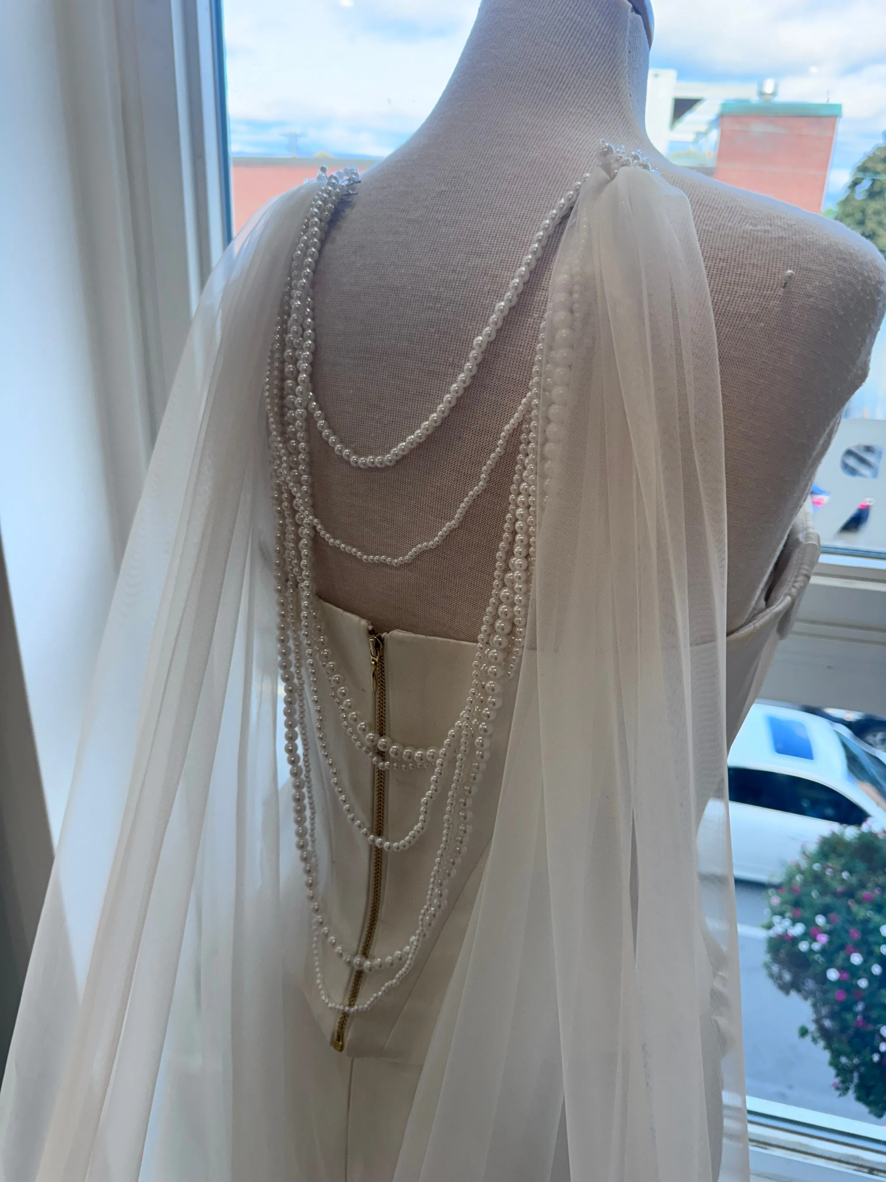 Pearl Draped Marchioness Veil | Sugarcane - Contact for Pricing