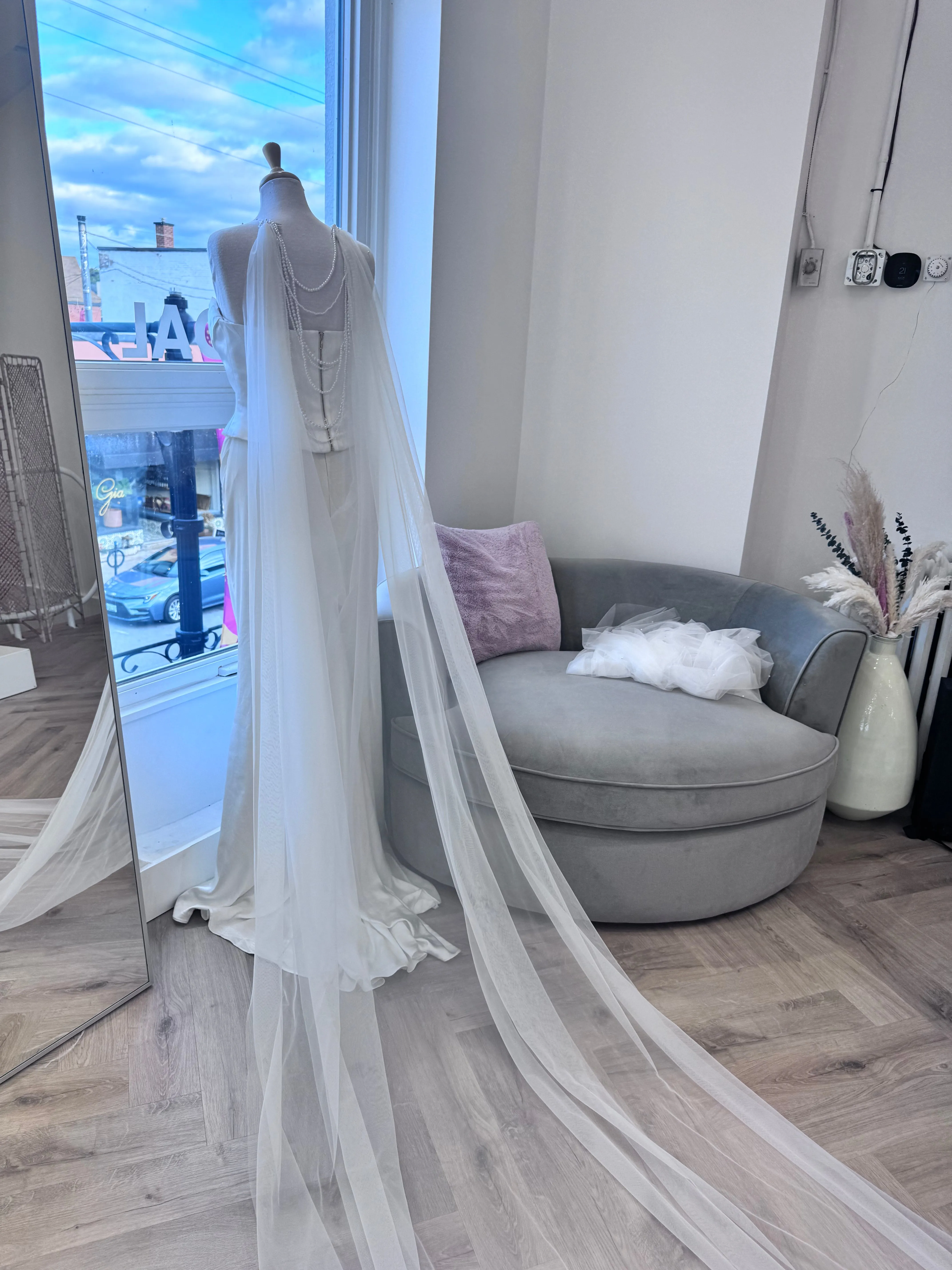 Pearl Draped Marchioness Veil | Sugarcane - Contact for Pricing