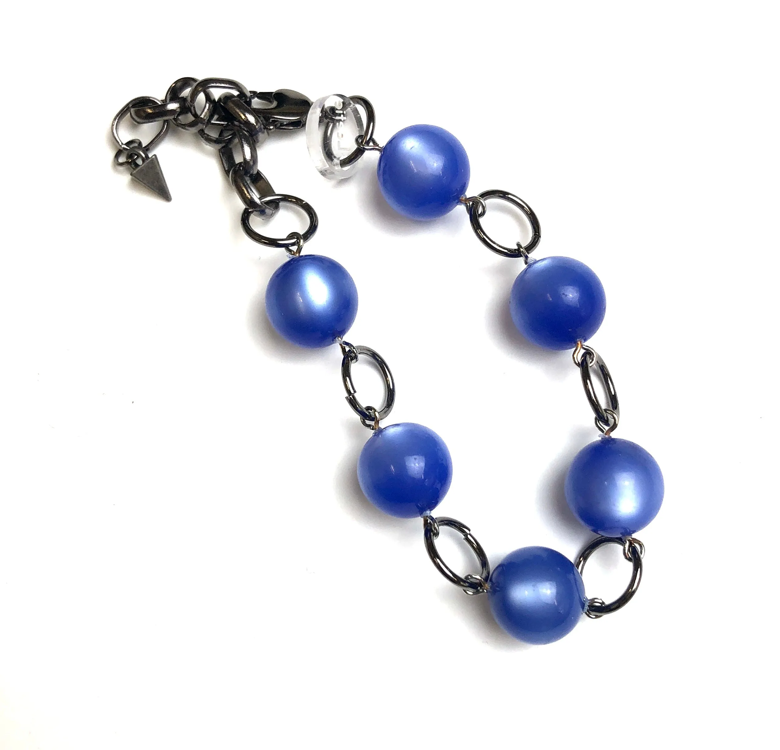 Periwinkle Moonglow Lucite Bubble Stations Bracelet