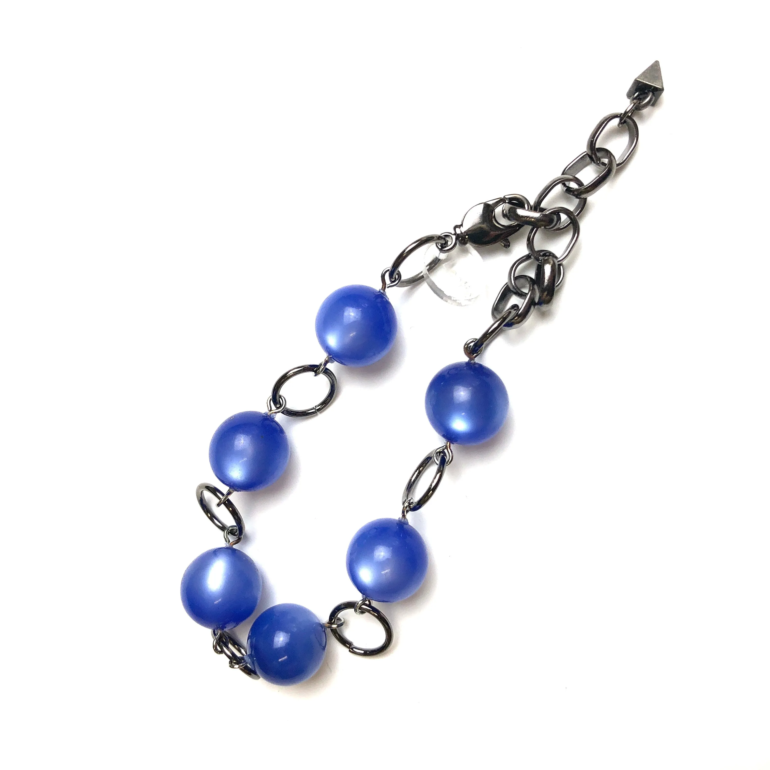 Periwinkle Moonglow Lucite Bubble Stations Bracelet