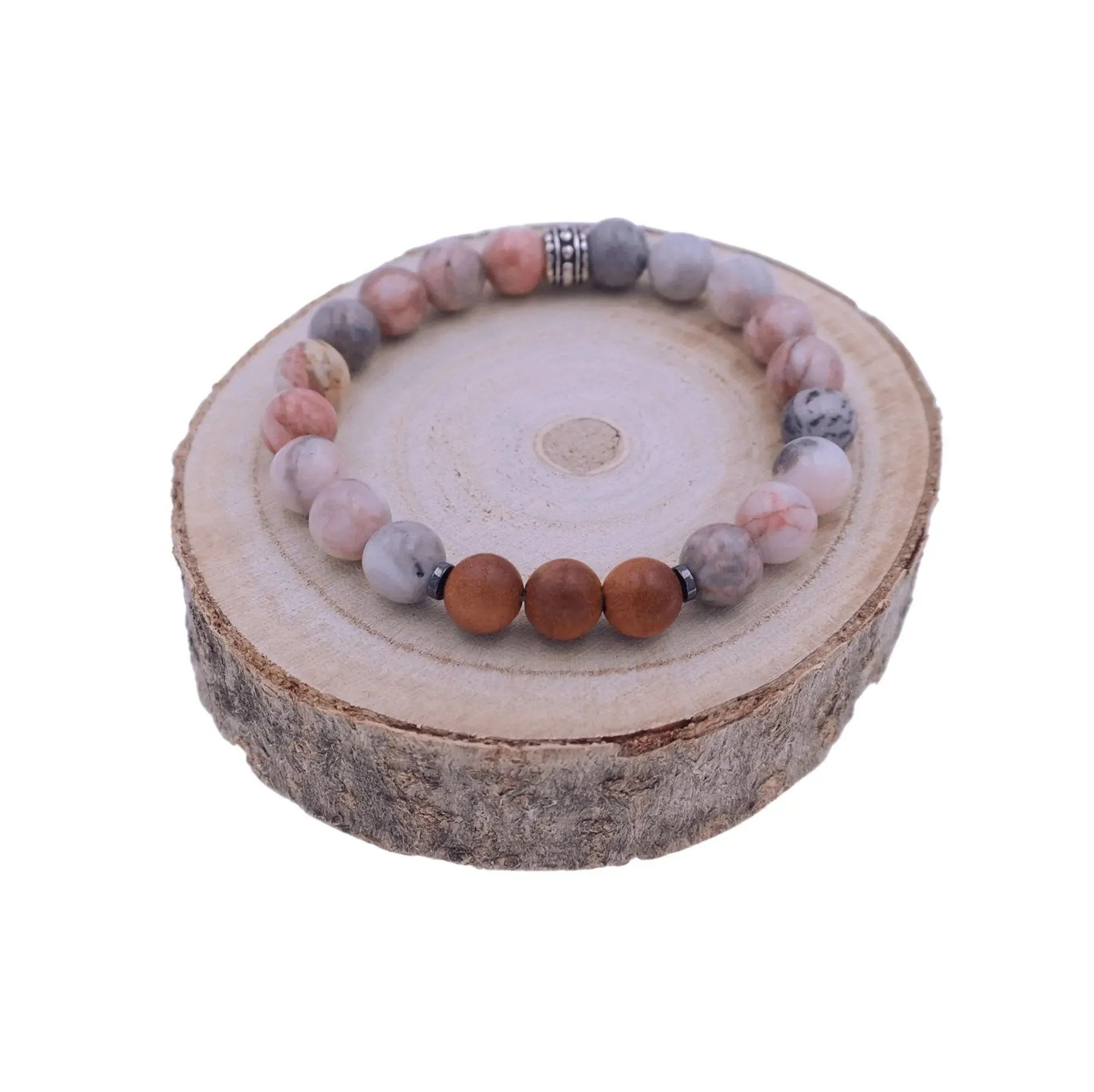 Pink Zebra Jasper Energy Bracelet - Grounded Bracelet