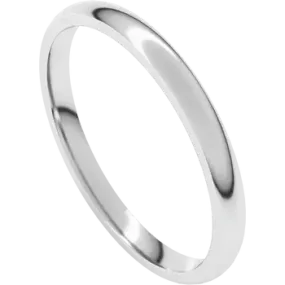 Platinum 2 MM Half Round Light Comfort Fit Wedding Band