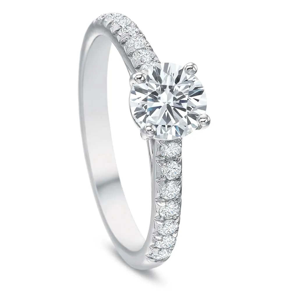 Platinum Cathedral Diamond Engagement Ring