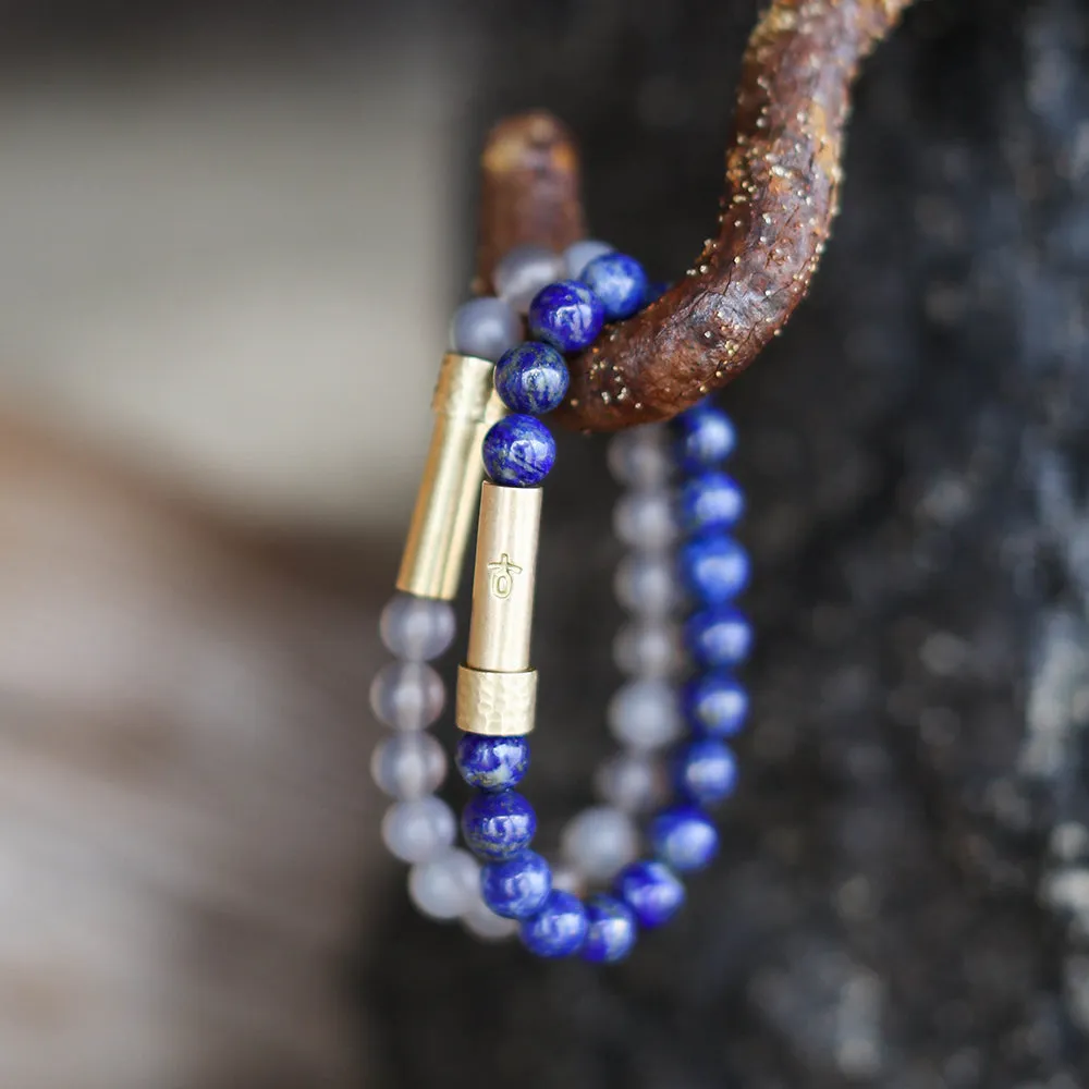 Polished Lapis Lazuli Intention Bracelet