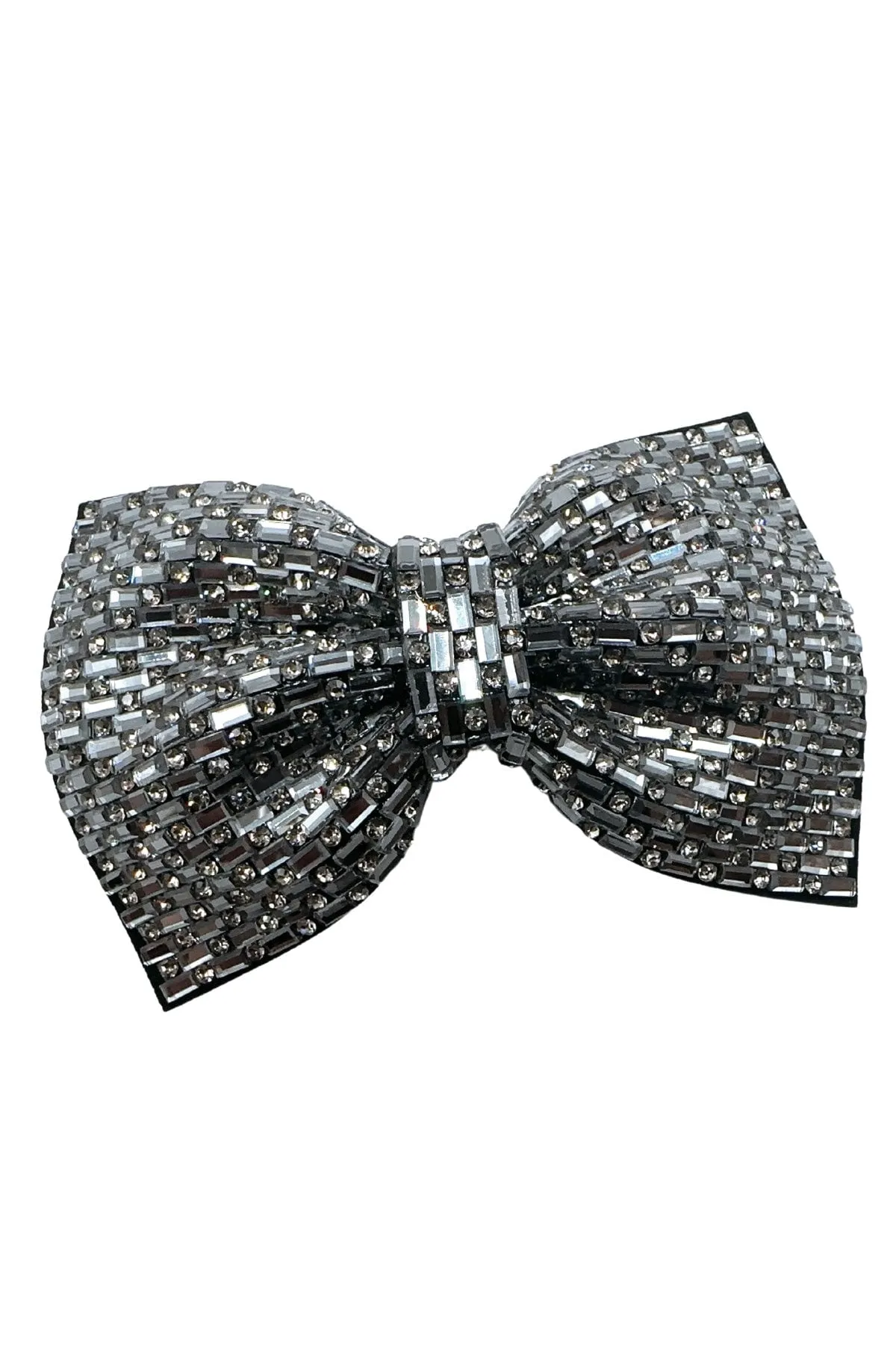 Polka Dot Crystal Rhinestone Sparkling Bow Ribbon Barrette