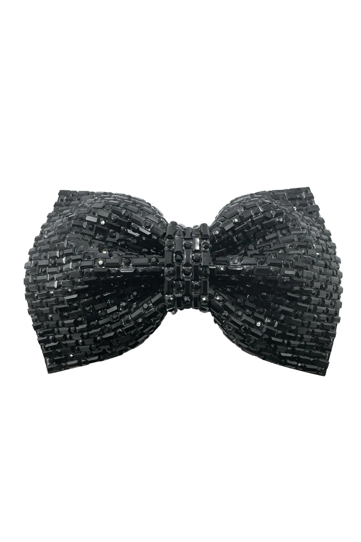 Polka Dot Crystal Rhinestone Sparkling Bow Ribbon Barrette