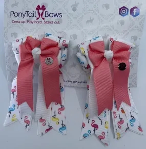 PonyTail Bows- Flamingos For Days- Light Pink