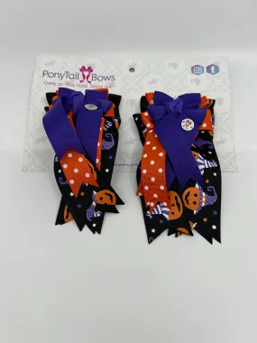 PonyTail Bows- Jack O Lantern