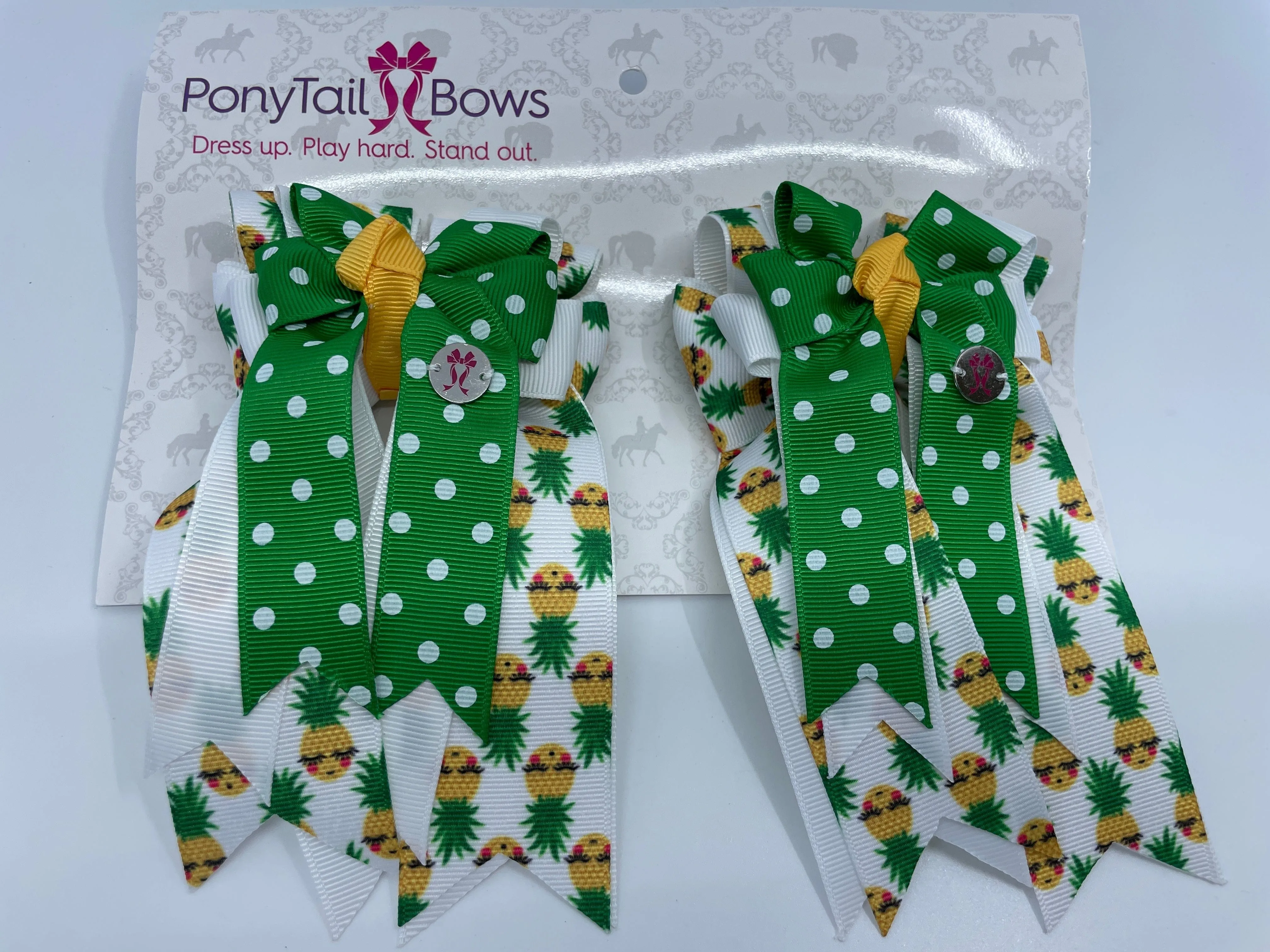 PonyTail Bows- Pineapple Party