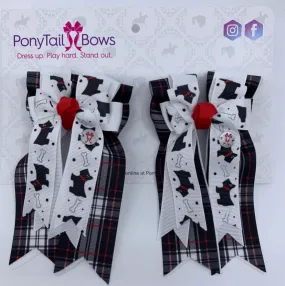 PonyTail Bows- Plaid Scottie Dogs