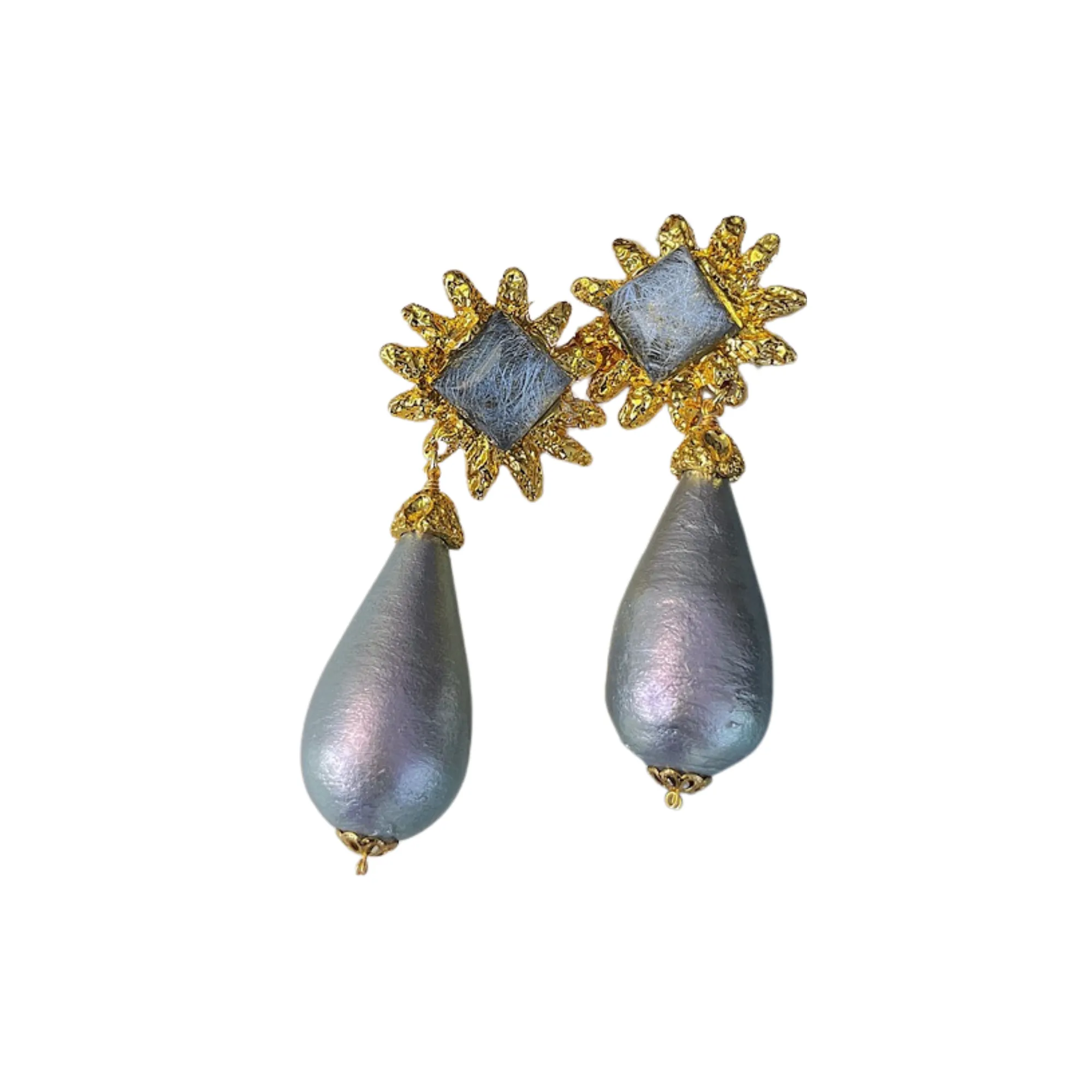 Pre Order:  Crowned Gemstones Dangling Earrings