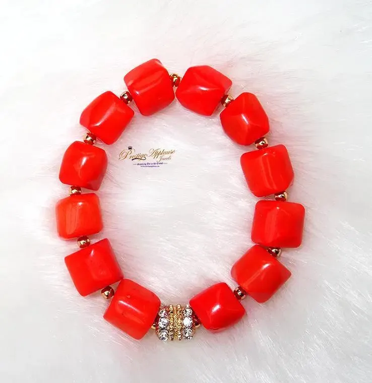 PrestigeApplause Unisex Original Tradition Coral Bead Just Bracelet Jewellery Great as Gift