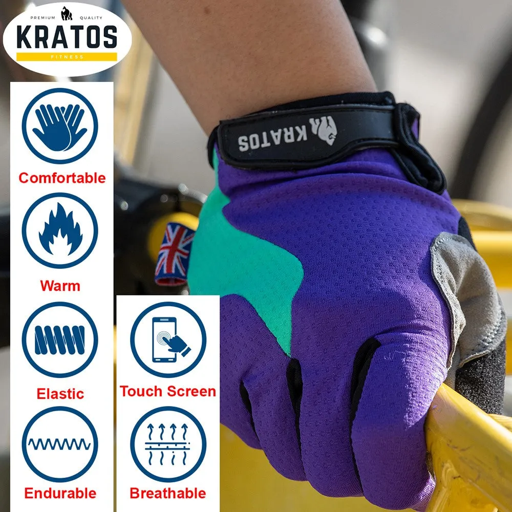 Purple Cycling/MTB Gloves Full Finger for Women or Men