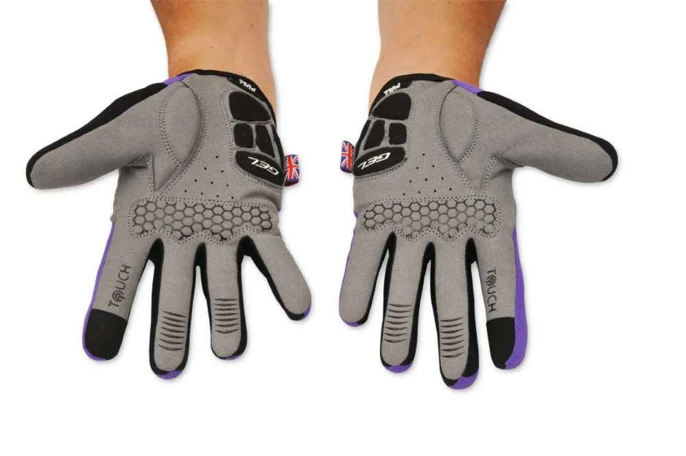 Purple Cycling/MTB Gloves Full Finger for Women or Men