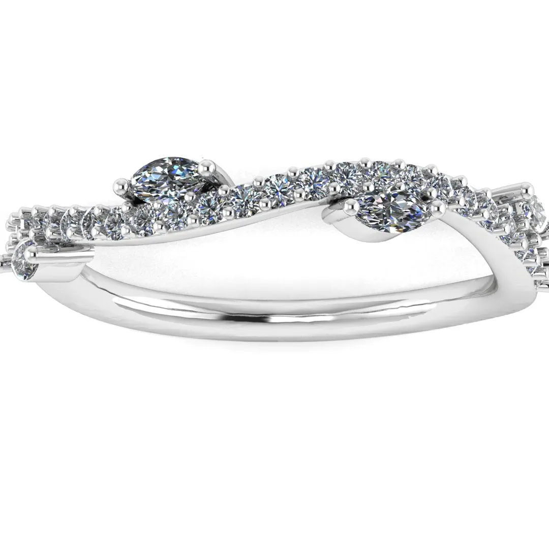 "Willow" Wave Shaped with Marquise 0.50ct Diamond Eternity Ring ET7