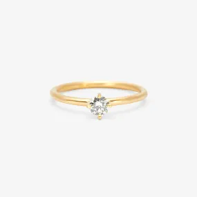 R11704W | 4mm White Diamond Noble Ring