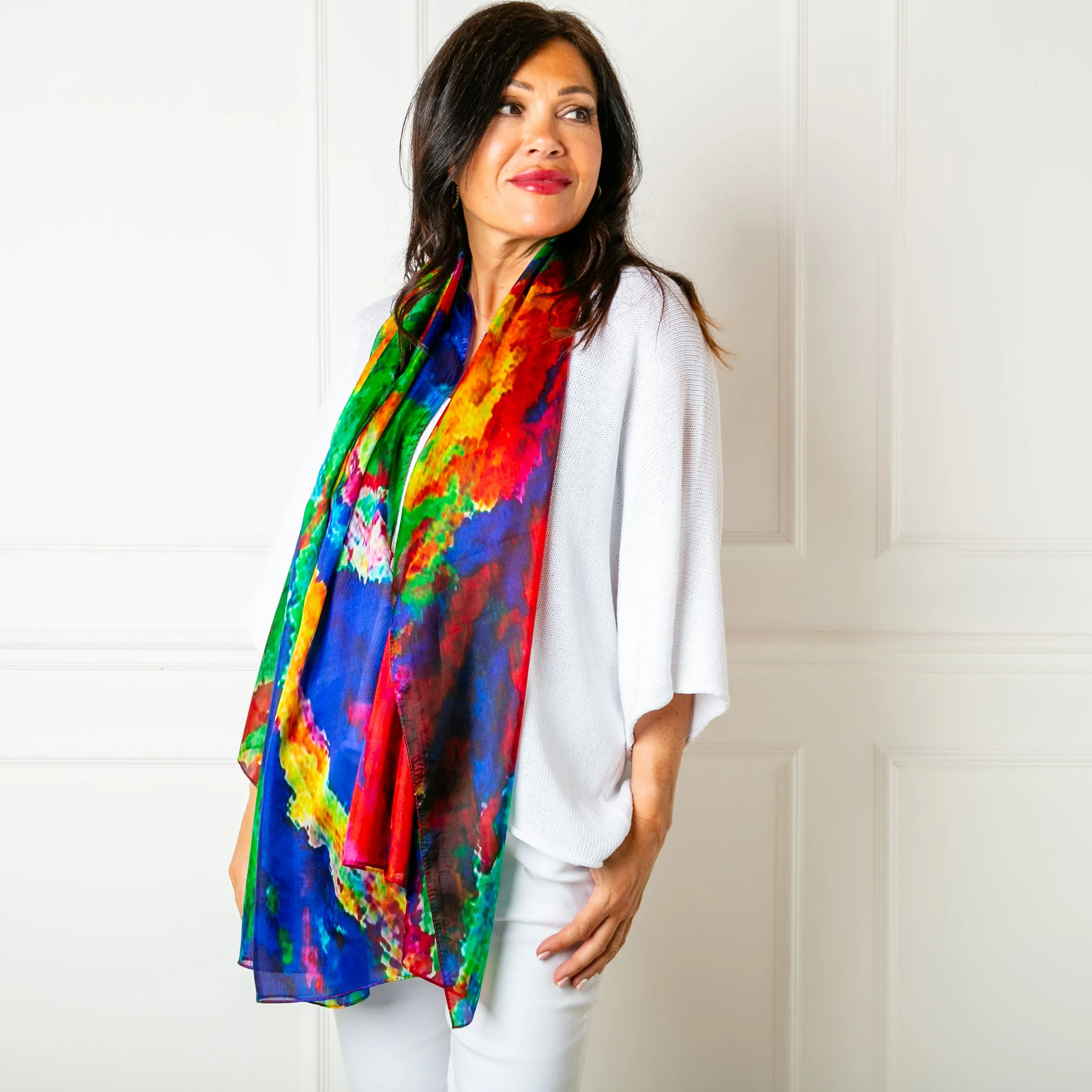 Rainbow Burst Silk Scarf