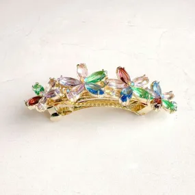 Rainbow Flowers Gem Barrette