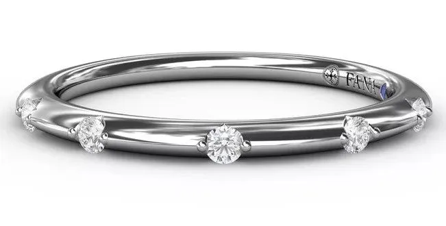 Raindrop Diamond Wedding Band