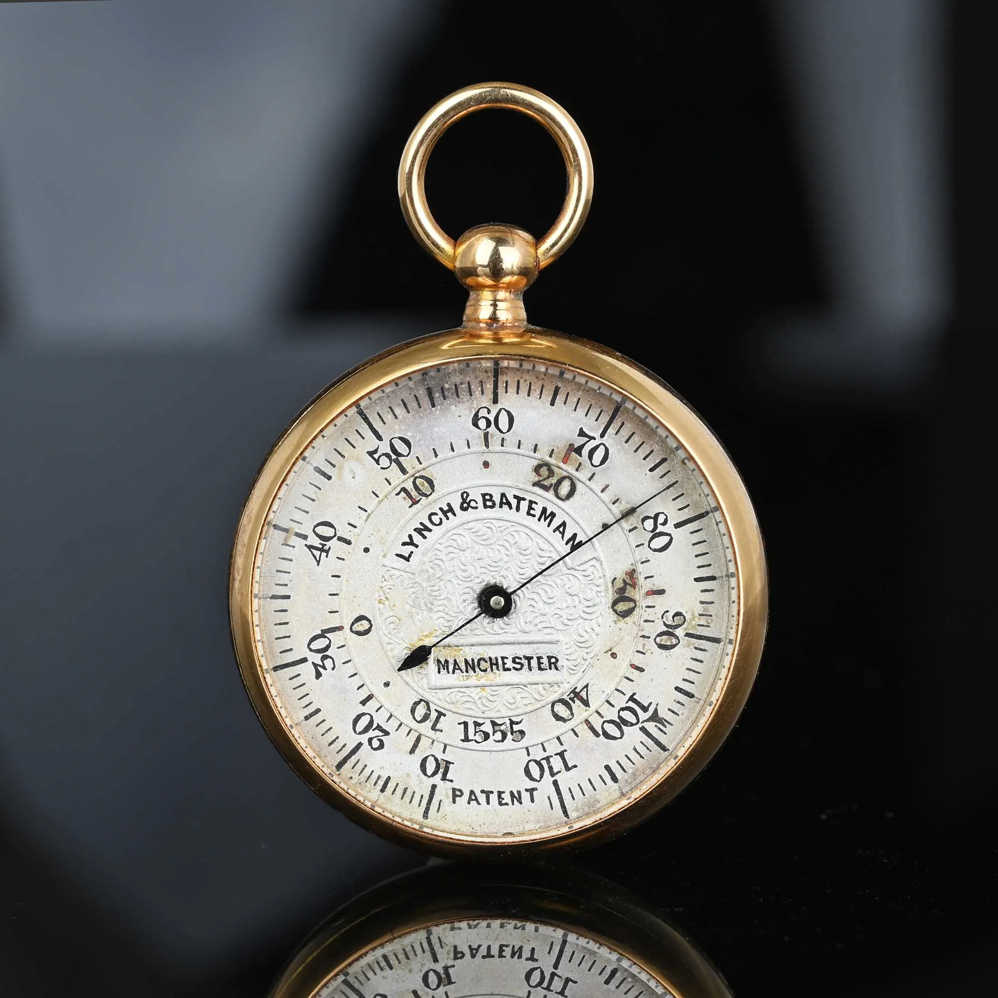 Rare 18K Gold Pocket Watch Thermometer Fob Pendant