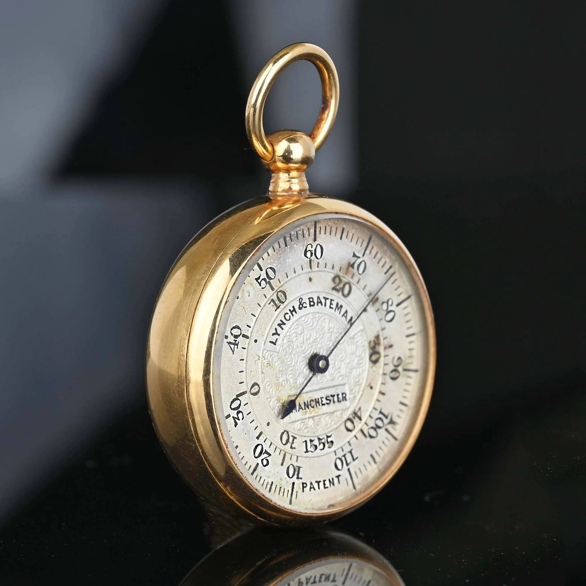 Rare 18K Gold Pocket Watch Thermometer Fob Pendant