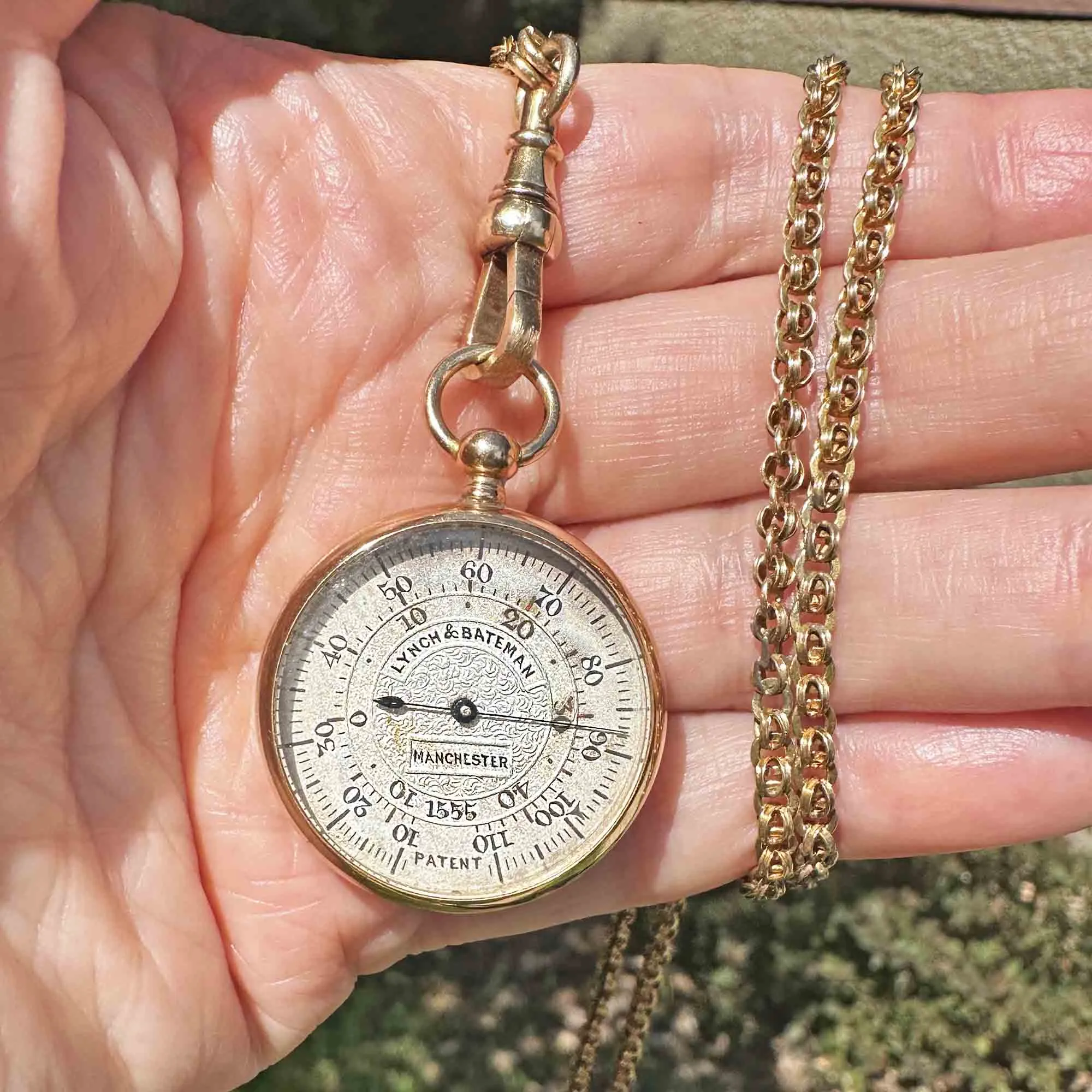 Rare 18K Gold Pocket Watch Thermometer Fob Pendant