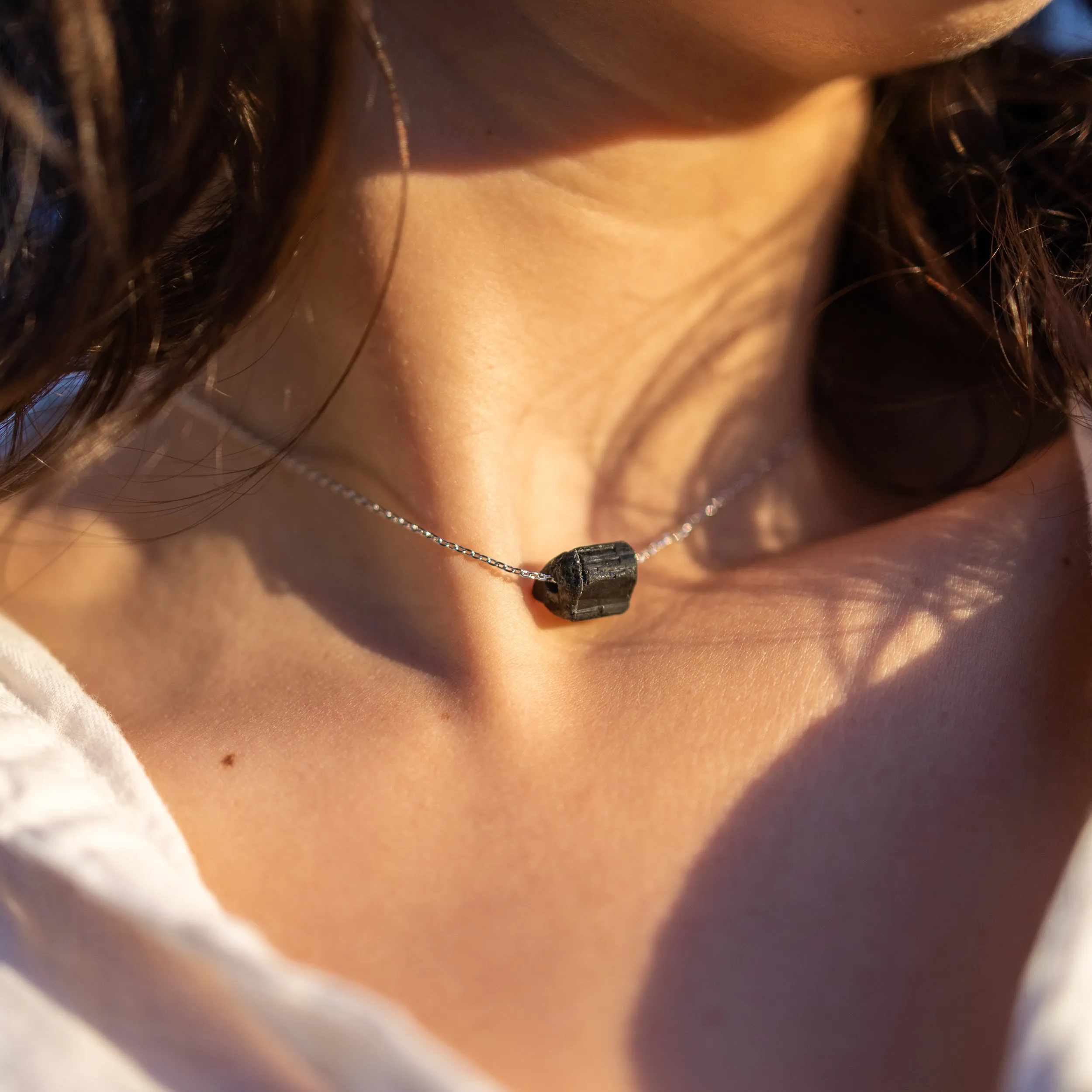 Raw Crystal 14K Gold, Silver Birthstone Necklace